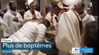 Baptêmes à la cathédrale de Reims pour Pâques sur France 3 Champagne Ardenne 30 mars 2024 [upl. by Eckart]