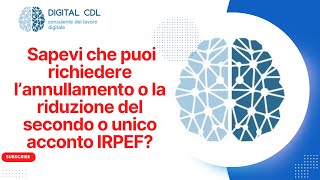 Annullamento o riduzione del secondo o unico acconto IRPEF e o cedolare secca Possibile [upl. by Ardnazxela768]