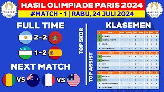 Hasil Olimpiade Paris 2024  Argentina vs Maroko  Klasemen Olimpiade Paris 2024 Terbaru  Olympics [upl. by Aynatal]