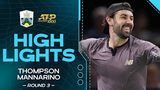 Thompson v Mannarino Round 3 Highlights  Rolex Paris Masters 2024 [upl. by Eneleoj]