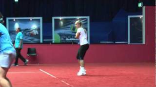 Sabine Lisicki training session 22  Porsche Tennis Grand Prix [upl. by Merrilee]