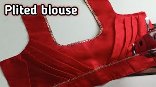 Front Pleated Blouse Design Cutting and stitching Pleated Blouse Cutting  New Model Blouse Design [upl. by Atis]