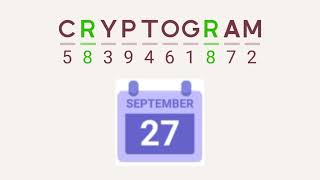 Cryptogram Daily Challenge September 27 2024  Welcome to stockholm Answers [upl. by Benge]