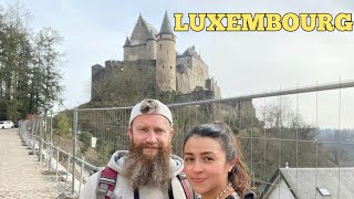 Traveling Luxembourg  Day trip and visiting Vianden Castle  Feb 2023 [upl. by Halfdan]