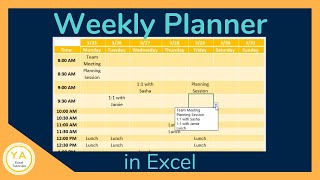 How to Make a Weekly Schedule in Excel  Tutorial [upl. by Jorie]