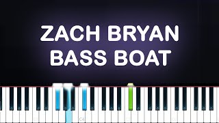 Zach Bryan  Bass Boat Piano Tutorial [upl. by Menzies]