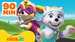 PAW Patrol Girl Power Rescues 2 w Skye amp Everest 💫 90 Minutes  Nick Jr [upl. by Andres]