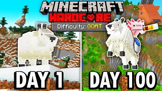 I Survived 100 Days as a GOAT in Hardcore Minecraft Minecraft Hardcore 100 Days [upl. by Janenna522]