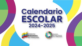 CALENDARIO ESCOLAR 20242025  Septiembre 2024Ministerio del Poder Popular para la Educación MPPE [upl. by Elletsirk]