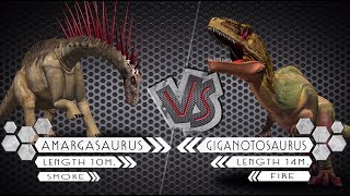 Amargasaurus VS Giganotosaurus Dinosaurs Colosseum Battle [upl. by Anihpesoj]