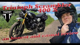 Triumph Scrambler 400 X an honest review for real people on the byways of Wiltshire [upl. by Ihtak]