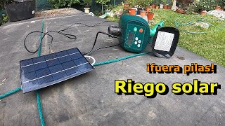 Riego solar con programador viejo para los bonsai [upl. by Sapienza]