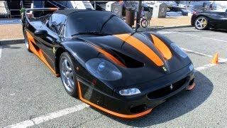 Incredible ARAB RRR Ferrari F50 BLACKORANGE in Cannes [upl. by Adnesor]