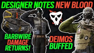 Deimos Buffed Barbwire DMG Returns Designer Notes  New Blood  6News  Rainbow Six Siege [upl. by Behlke]