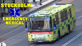 STOCKHOLM  Swedish Emergency Ambulances amp Intensive Care Unit Responding lights amp siren [upl. by Hein]