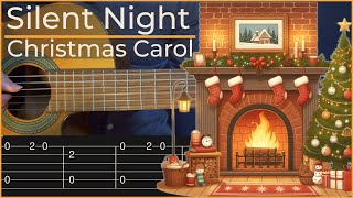 Silent Night  Christmas Carol Simple Guitar Tab [upl. by Dorn]