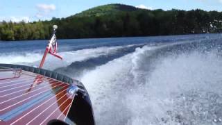 1930 26 Triple Cockpit Runabout on Lake Placid NY in HD [upl. by Lobiv604]