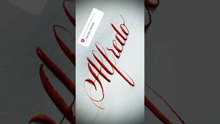 Copperplate calligraphy tutorial how I write your name alfredo [upl. by Neufer]