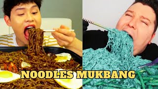 MUKBANG  Lets eat NOODLES🍜 with mukbangers  ASMR Compilation l Lets eat with mukbangers [upl. by Yedarb]