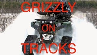 Yamaha Grizzly 700 On Tracks  Camoplast Tatou T4S Tracks First Test Ride [upl. by Redwine]