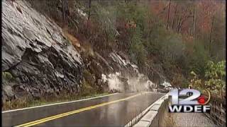 CAUGHT ON CAMERA Rock Slide Closes TN Highway 64 in Polk Co [upl. by Publias]