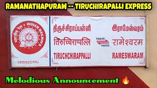 Melodious Announcement 🥳 Ramanathapuram  Tiruchirapalli Express Announcement At Devakottai Road [upl. by Neliac]