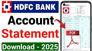 hdfc account statement download online  how to download hdfc bank account statement PDF 2024  HDFC [upl. by Reehsab]