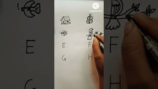 A B C D E F G H letter quick simple and easy drawing  yt short viral  drawing [upl. by Kenny]