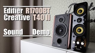 Creative T40 Series II vs Edifier R1700BT  Sound Demo w Bass Test [upl. by Nniw]