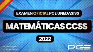 MATEMÁTICAS CCSS ⭐️ Examen OFICIAL 2022 Resuelto Selectividad PCE UNEDasiss Sede España [upl. by Colleen]