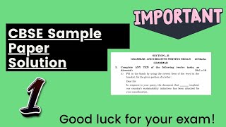 Sample paper class 10 CBSE English  Grammar English class 10  grammar  tenses narrations Gagan [upl. by Krystalle500]