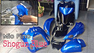 Repaint motor mio fino warna shogun blue  kathe airbrush [upl. by Tormoria]