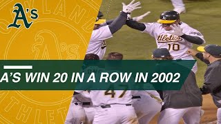 Relive the Oakland As 20game win streak in 2002 [upl. by Nolyaw334]