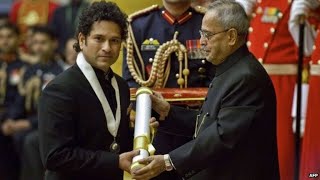 President Mukherjee presents Bharat Ratna to Shri Sachin Tendulkar and Prof C N R Rao [upl. by Legim]