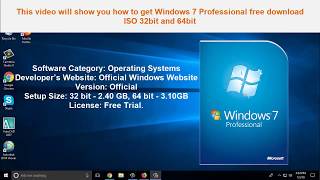 Windows 7 Professional Free Download ISO 32Bit amp 64 Bit 2018 [upl. by Atinrehs]