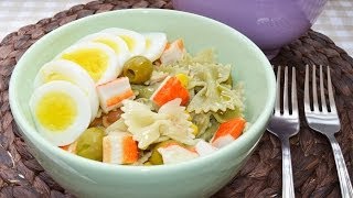 Ensalada de Pasta Fría con Atún y Huevo  Recetas Fáciles y Sanas [upl. by Ferren]