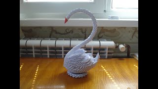 How to make a 3D origami Swan 2 [upl. by Ribble418]