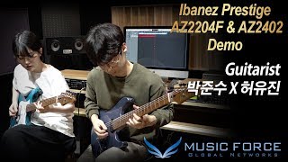 MusicForce Ibanez Prestige AZ2204F amp AZ2402 Demo  Polyphia Crush by Guitarist 박준수 X 허유진 [upl. by Illah476]