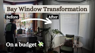 Painting our PVC bay windows and adding blinds and curtains  Full DIY Transformation Vlog 🪟 [upl. by Binetta114]