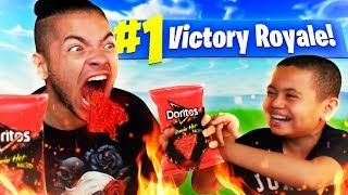 1 KILL  FLAMING HOT DORITOS EXTREMELY SPICY ALMOST DIED FORTNITE BATTLE ROYALE CHALLENGE [upl. by Nomis6]