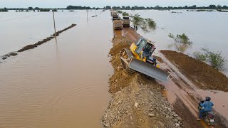 Fantastically Build Road to Prevent Flooding Requires Urgent Work with Bulldozer and Dump truck [upl. by Gee]