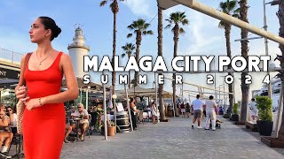 Malaga City Port Spain Relaxing Day Summer 2024 September Update Costa del Sol  Andalucía 4K [upl. by Camey920]