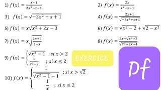 2 Bac SVTPCSM  Exercice 1 Domaine de définition partie 6 [upl. by Analle88]