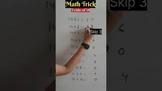 Table trick of 14🔥 14 ka pahada  14 table maths trending shorts tabletrick [upl. by Atekihc]