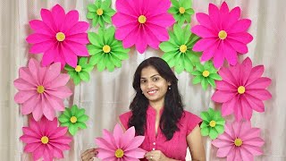 Very Easy Paper Flower Decoration at home  Decoration ideas for any occasion at home [upl. by Nelluc]