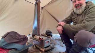 Hot Tent Shakedown Vevor Tent Wood Stove amp OneTigris Rocdomus Hammock Hot Tent HD 1080p [upl. by Oettam]