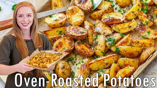 EASY OvenRoasted Potatoes Recipe  with Thyme Parsley amp Parmesan  Beef Lamb Chicken Seafood [upl. by Prady504]