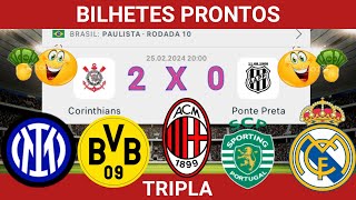 PALPITES DE FUTEBOL PARA HOJE 25022024 COM PLACAR EXATO [upl. by Araj122]