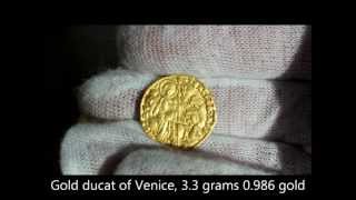 1382  1400 gold ducats of Venice under 60th Doge Antonio Venier [upl. by Nilyak]