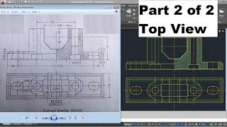 AutoCAD 2D Engineering Drawing Tutorials for Beginners  Creating Pedestal Bearing Block 2D Drawing [upl. by Samled635]